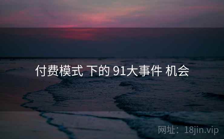 付费模式 下的 91大事件 机会 第2张 付费模式 下的 91大事件 机会 第2张