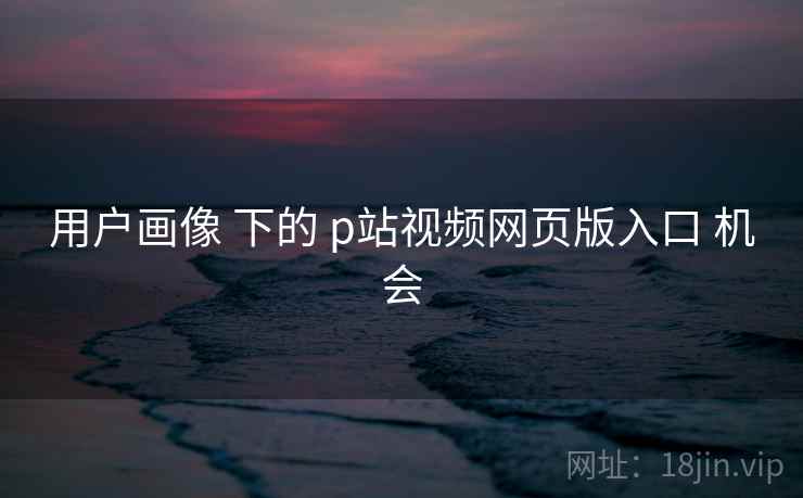 用户画像 下的 p站视频网页版入口 机会  第1张